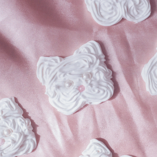 テディベアクリームキャンバスアート猿田妃奈子個展